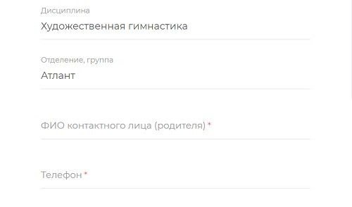 Личный кабинет Центр гимнастики Юлии Барсуковой &ndash; правила оформления и работы