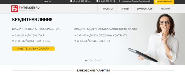 Финтендер &mdash; личный кабинет