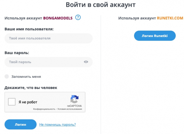 Пошаговые инструкции по ЛК сайта BongaModels.ru