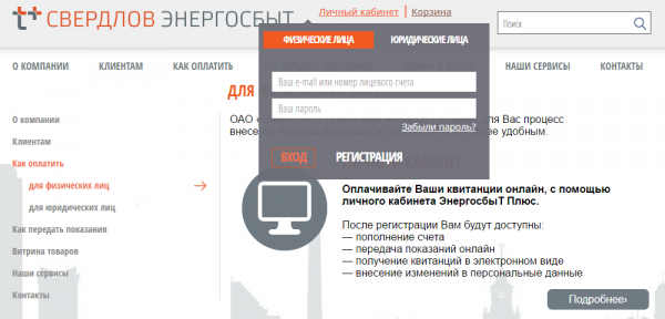 Личный кабинет Свердловэнергосбыт Личный кабинет Свердловэнергосбыт